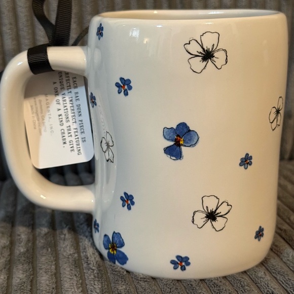 Rae Dunn White Mug with Blue Floral Accents - Jesus Loves Me - Picture 4 of 7